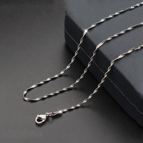 1.6mm 3.5mm Twisted Chains Necklaces Silver color Stainless Steel Necklace Girl Women Gift Collier Femme 40cm 45cm 50cm