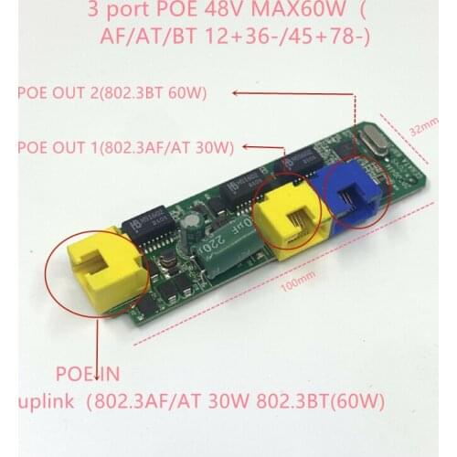Reverse power POE Switch POE IN 48V 60W POE OUT48V15W/30W/60W 100Mbps 802.3AF/AT/BT 12+36-/45+78- Lange Afstand Serie Kracht Poe