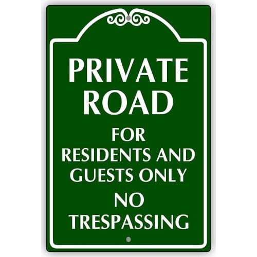 Afterprints Private Road for Residents and Guests Only Notice Novelty Aluminum Metal Sign 12"x8"