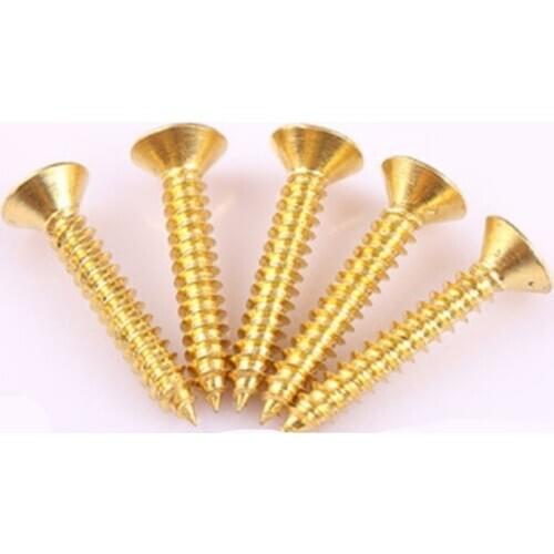 200pcs M3.5*12/16/20/25/30 pure brass phillips flat countsunk head Self Tapping Screws