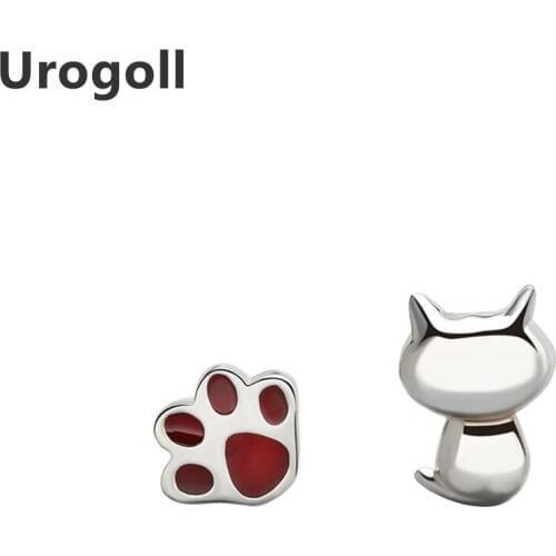 Classic S925 Sterling Silver Fine Jewelry Simple Cute Little Cat Stud Earrings For Women Anniversary Silver 925 Jewelry Gifts