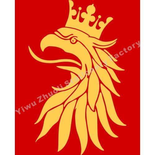 Sweden Skane County Flag 120X120cm (4x4FT) 120g 100D Polyester Double Stitched High Quality Banner Free Shipping