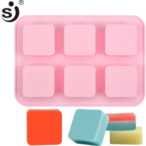 SJ 3d Square Silicone Molds For Soaps Handmade Soap Bar Making Form Cube Soap Moulds Silicone Diy Home Decoration Accessories