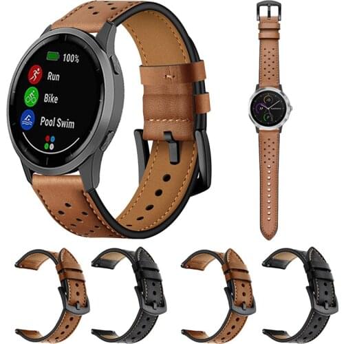 Sports Leather Strap for Garmin Venu Smart Watch Band Bracelet for GarminActive/GarminMove 2 3 20mm 22mm Belt Bands WristBand