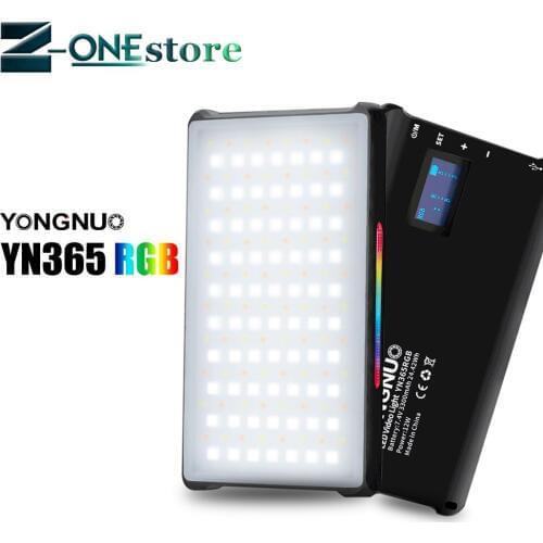 YONGNUO YN365 RGB LED Video Pocket Light 12W On Camera Colorful Photography Lighting For Canon Sony Nikon DSLR YN365RGB