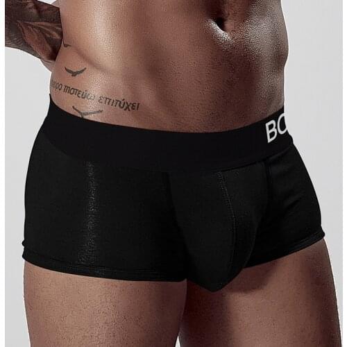 ORLVS Boxers Inside Printed Tagless Label Male Underpants Super Elasticity Thinness Breasable Fine Fleece Convex Logo Belt Men