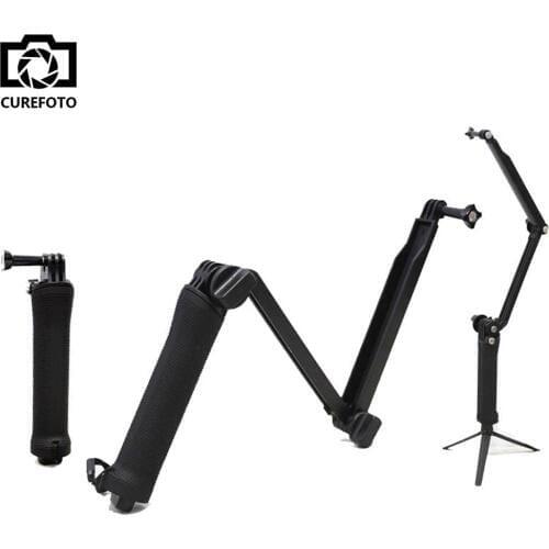 Collapsible 3 Way Monopod Mount Camera Grip Extension Arm Tripod for Gopro Hero 4 2 3 3+ 2 1 SJ4000 SJ5000 For GoPro Accessories