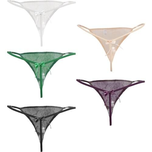 Womens Soft Breathable Cotton G-string Thongs Briefs See Through T-Back Panties Underwear Women Intimates