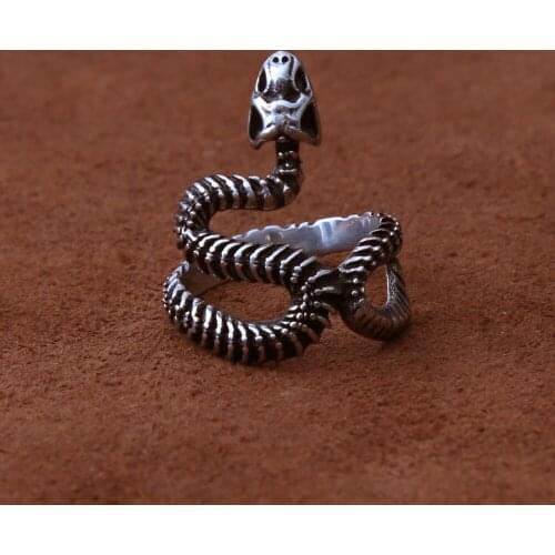 Gothic Skeleton Snake Rings For Women Fashion Stainless Steel Biker Punk Finger Ring Men Party Jewelry Gift Wholesale