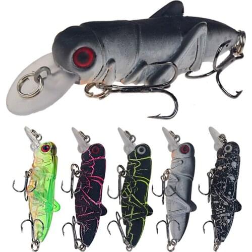 1Pcs 55mm 3.5g Insect fishing lures road simulation grasshopper fishing bait squid Hard Artificial baits Bass Lure Fishing Tackl