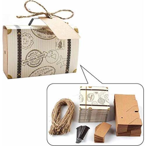 10pcs paper Chocolate Candy Box Gifts bag for travel theme party Wedding bridal baby shower birthday retirement Decoration Favor