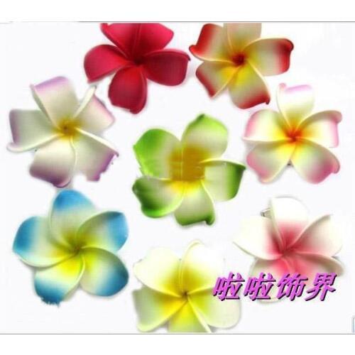 Frangipani flower hawaiian Plumeria Flowers Foam Hairbands hair clip 168 pcs 7-8cm