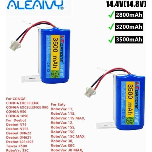 2021 New 14.4V 3500mAh Li-ion battery for Conga Excellence 990 Ecovacs Deebot N79 N79S DN622 Eufy RoboVac 11 11S RoboVac 30 etc