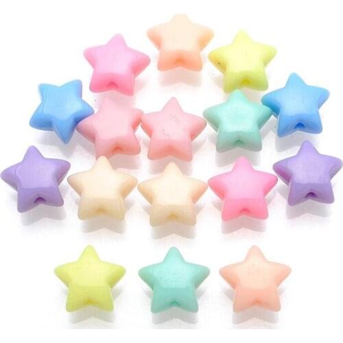 50pcs 11mm Acrylic Spaced Beads Spring Star Shape Beads For DIY Necklace Earrings Jewelry Accessories Findings Accessories