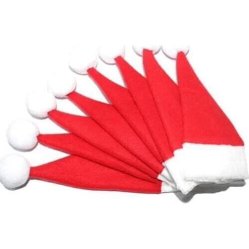 8Pcs Christmas Hat Fork Knife Cutlery Holder Table Decorations for Home Dinner Party New Year 2021 Navidad Xmas Gft