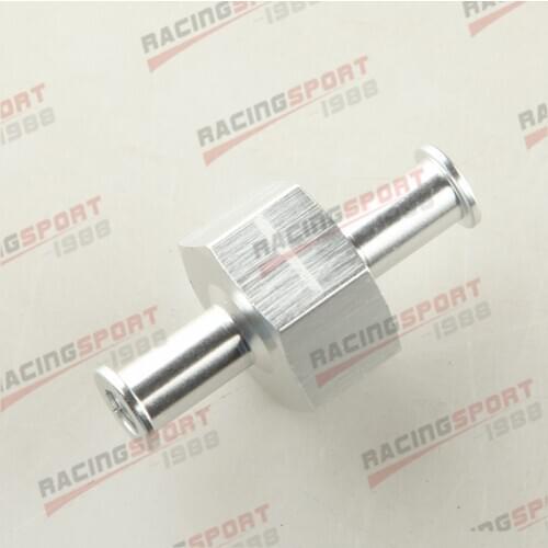 8mm Billet Aluminum Fuel Pressure Gauge Inline Barb Adapter With 1/8"Port Silver