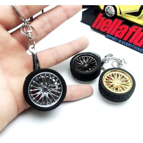 Car Wheel Turbo Keychain Key Ring with Brake Discs Car Tire Wheel Keychain Auto Car Key Chain Keyring