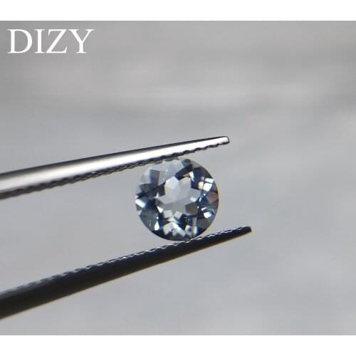 DIZY Natural Good Color Aquamarine Round Facetted Cut 6*6 mm Loose Gemstone For Silver and Gold diyJewelry Mounting