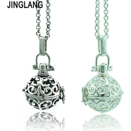 JINGLANG Fashion Angel Necklace Baby Harmony Musical Bells Copper Cage Pendants Necklace For Pregnant Women Jewelry