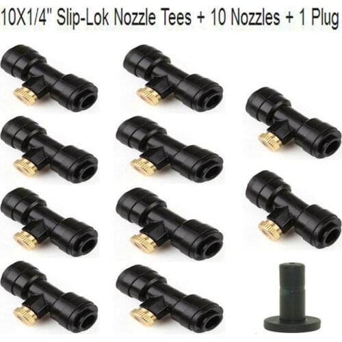 1/4" Slip-Lok ( Quick Connect ) 10/24 Misting Nozzle Tees ( Couplers ) Mist Kit