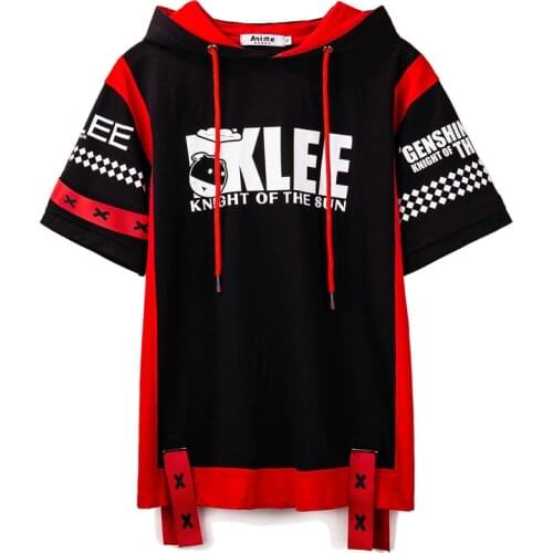 Anime JK Genshin Impact Klee Cosplay Costume Casual Hoodie Shorts trend suit short sleeve Women Men