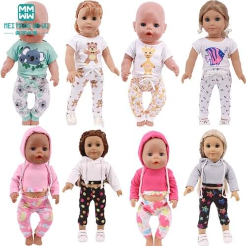 Doll Baby Clothes for 18 Inch American 43 CM Reborn New Born Baby Doll OG Girl Doll Russia DIY Gift`s Toys Fashion sweatshirts