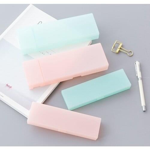 Kawaii Cute Transparent PP Plastic Pencil Case Lovely Pen Box Pencil Box for Gift Office School Supplies Materials Stationery