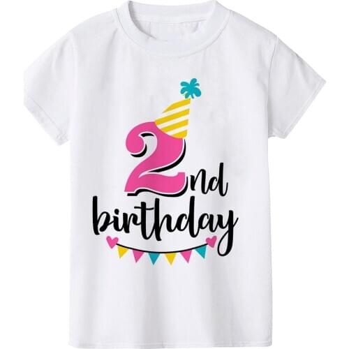 Kids Birthday Tshirt Funny Birthday Number 1-8 Print Toddler Baby Boy Girl T-shirt Summer Fashion Children Party T Shirt Clothes
