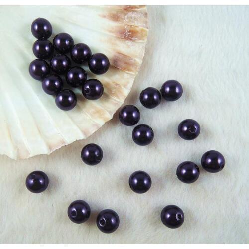 Wholesale 6/8/10/12mm Dark Purple Color Round Acrylic Imitation Pearl Beads DIY Jewlery Accessories PB-02
