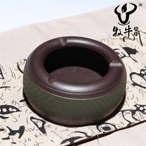 Manufacturers selling ashtray FRET Purple mud ashtray Yixing tea ornaments accessories genuine ore mixed batch