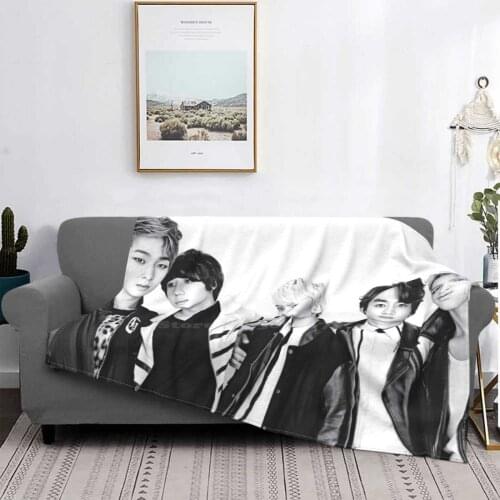 Shinee Shinee Creative Design Light Thin Soft Flannel Blanket Shinee Kpop Korea Korean Music Jonghyun Fandom Onew Suga Taemin