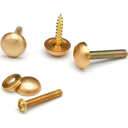 Pure copper Screw Cover Ugly Protective Cap Mirror Nail Glass Nail Acrylic Thickening Decorative Cover Furniture Hardware