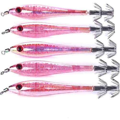 WAVES Fish 5pcs luminous squid needle 9.5cm/6g sea fishing squid hook luya squid bait