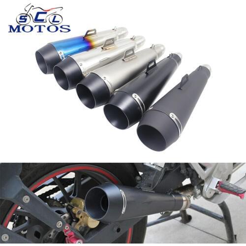 Sclmotos- M4 Motorcycle Exhaust Pipe Escape Moto Muffler Fit for Yamaha YZF R1 R6 Motocross Dirt Bike Moto ATV Slip on Racing