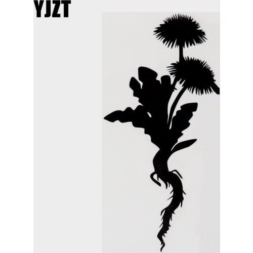 YJZT 7.7CM×15.8CM Dandelion Silhouette Fashion Vinyl Car Sticker Decal Black/Silver 18B-0299