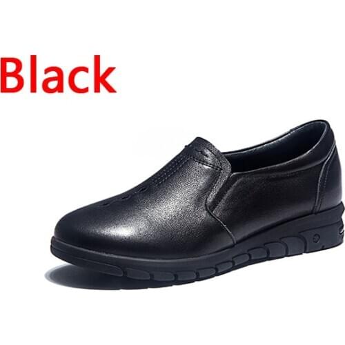Womens shoes New fashionable female single shoes casual leather all round tie flat rubber soft sole set foot four season shoecv
