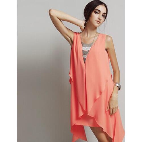 New 2020 women irregular dovetail chiffon dress,brief asymmetrical casual dress,girl party dress vestidos plus size 3XL 4XL 5XL