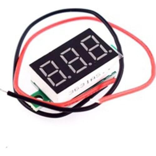0.36" Digital Voltmeter Head DC 2.7-32V 2 Wires Red 0.36 inch LED Display Panel Voltage Meter 5V 9V 12V 24V Car Adjustable Volt