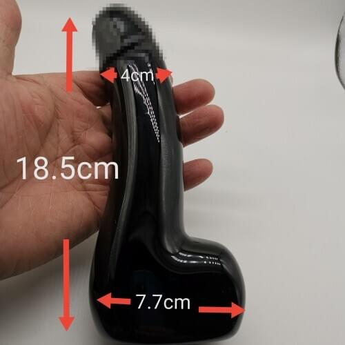 18.5cmNatural black obsidian crystal wand hand carved massage stick healing crystal gemstone yoni wand