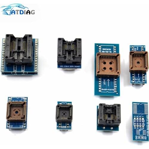 8 PCS Programmer Adapters Socket Kit SOP8+SOP16 +PLCC32 +PLCC44 Adapter for TL866CS TL866A EZP2010 RT809H Programmer