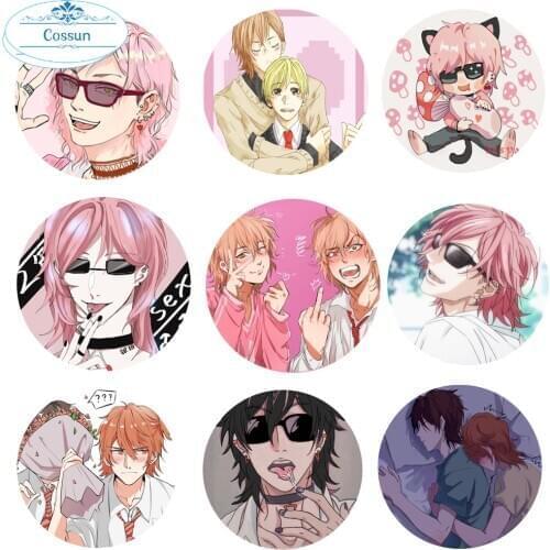 Anime Yarichin Bitch-bu Club Cosplay Badges Ayato Yuri Brooch Icon YUI TAMURA Collection Bag Breastpin for Backpacks Clothing