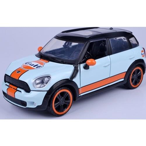 MOTORMAX 1:24 MINI COOPER S COUNTRYMAN Gulf Door open wheels turn slide Die casting collection alloy car