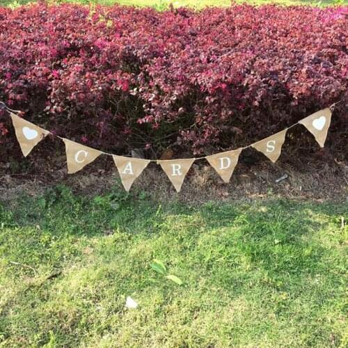 Linen Fabric Pairty Bunting Banners Burlap Bunting Banner Flags Candy Bar Wedding Decoration Baby Shower Favor