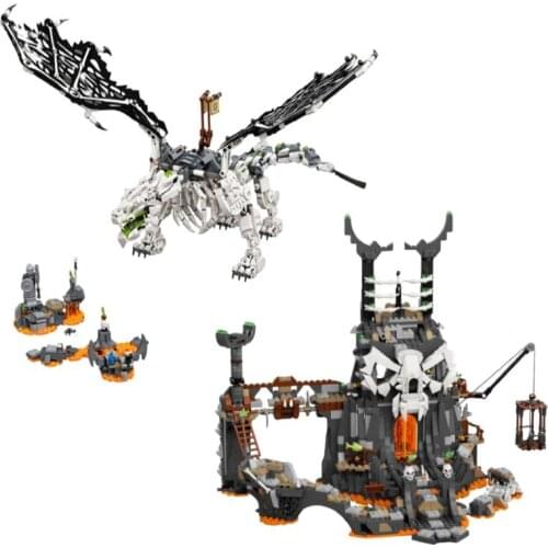 Skull Sorcerer Dragon and Dungeon with Figures Building Blocks Bricks Compatible with 71721 71722