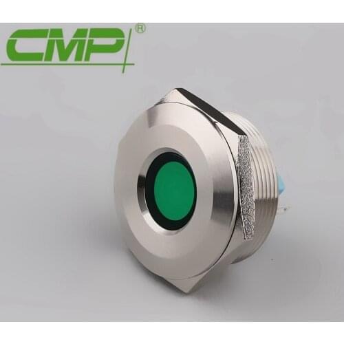 CMP Stainless Steel Concave vandalproof LED Signal Lamp 12 volt led blue Insert moulding