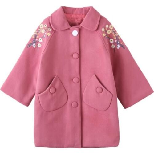 Childrens jacket 2020 winter new girls embroidered coat