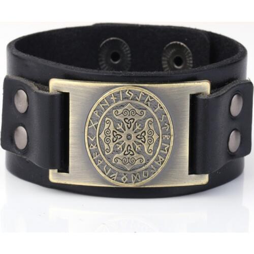 Viking Bracelet Design For Women Men Nordic Triskele Totem And Ancient Runes Pattern Attractive Jewelry Dropshipping