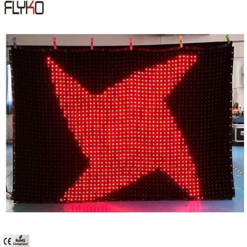 Flyko LED Twinkle Cloth Wedding Party Backdrop Lights P50mm 2x3m led curtain backdrop in door semi-outdoor