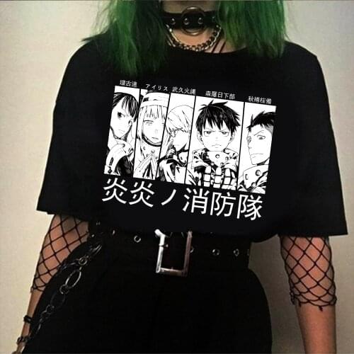 Anime Fire Force Shirt Manga Akitaru Obi Iris Tamaki Kotatsu Short Sleeve T Shirt Tops Harajuku