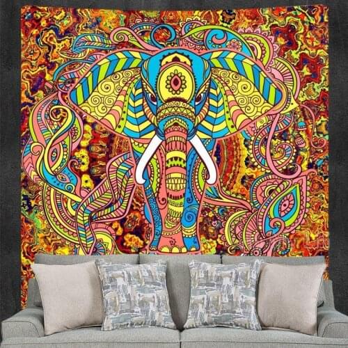 Mandala Indian Elephant Tapestry Wall Decor